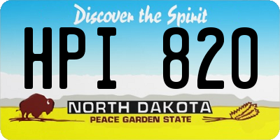 ND license plate HPI820