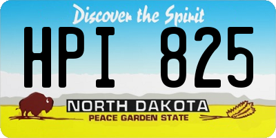 ND license plate HPI825