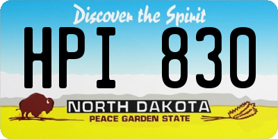 ND license plate HPI830