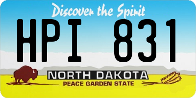 ND license plate HPI831