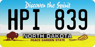 ND license plate HPI839
