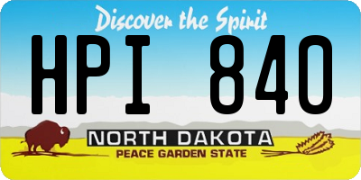 ND license plate HPI840
