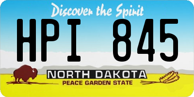 ND license plate HPI845