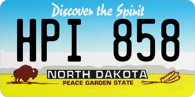 ND license plate HPI858