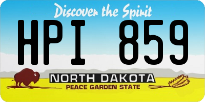 ND license plate HPI859