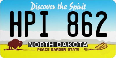 ND license plate HPI862
