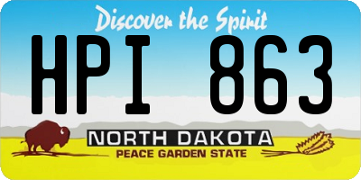 ND license plate HPI863