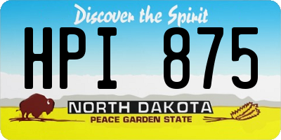 ND license plate HPI875