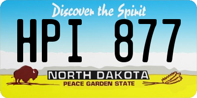 ND license plate HPI877