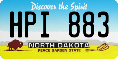 ND license plate HPI883