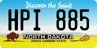 ND license plate HPI885
