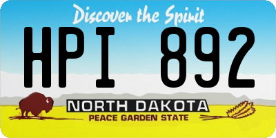ND license plate HPI892