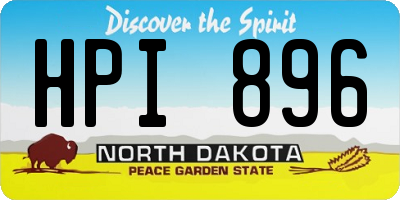 ND license plate HPI896