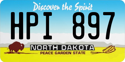 ND license plate HPI897