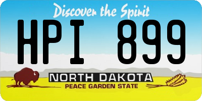 ND license plate HPI899