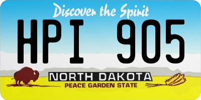ND license plate HPI905