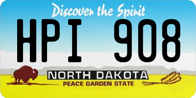 ND license plate HPI908