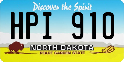 ND license plate HPI910