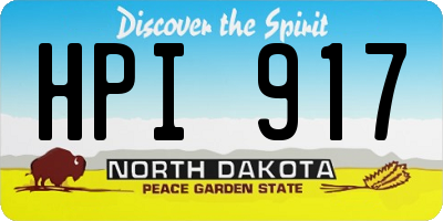 ND license plate HPI917