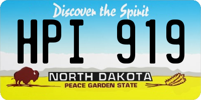 ND license plate HPI919