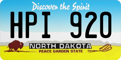 ND license plate HPI920