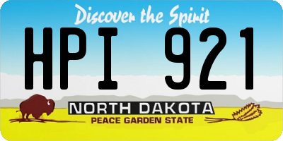 ND license plate HPI921