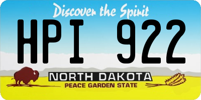 ND license plate HPI922