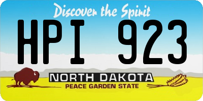 ND license plate HPI923