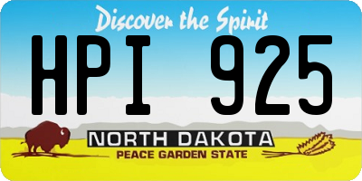 ND license plate HPI925