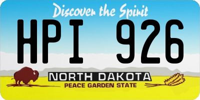 ND license plate HPI926