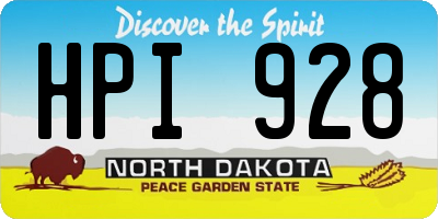 ND license plate HPI928