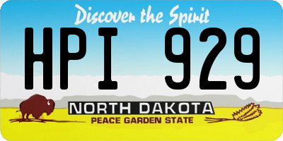 ND license plate HPI929