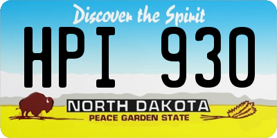 ND license plate HPI930