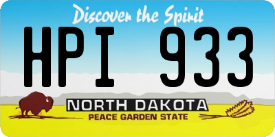 ND license plate HPI933