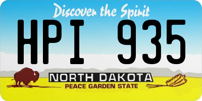 ND license plate HPI935