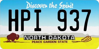 ND license plate HPI937