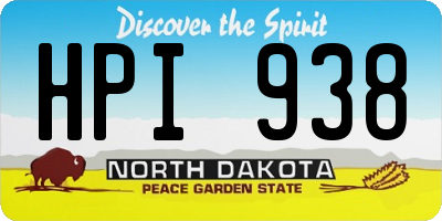 ND license plate HPI938