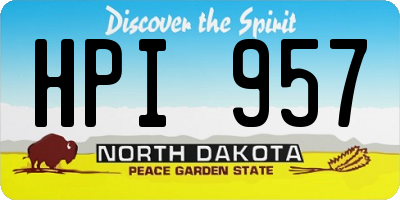 ND license plate HPI957