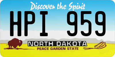 ND license plate HPI959