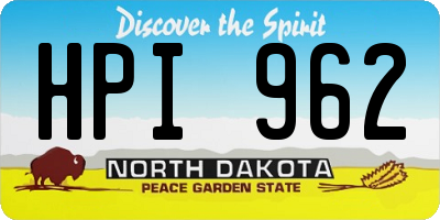 ND license plate HPI962