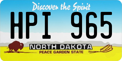 ND license plate HPI965