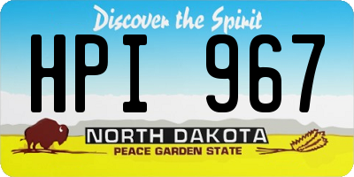 ND license plate HPI967