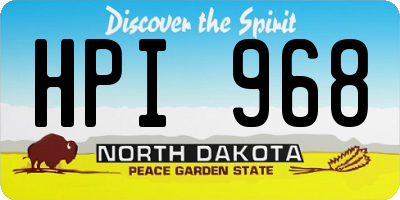 ND license plate HPI968