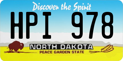 ND license plate HPI978