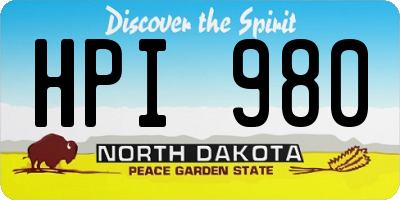 ND license plate HPI980