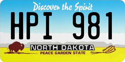 ND license plate HPI981