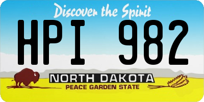 ND license plate HPI982