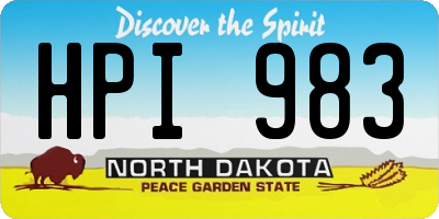ND license plate HPI983