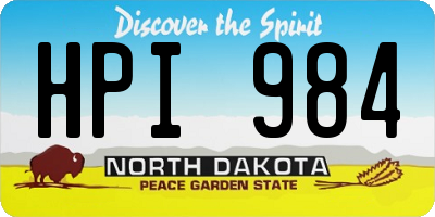 ND license plate HPI984