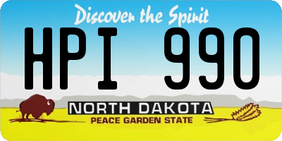 ND license plate HPI990